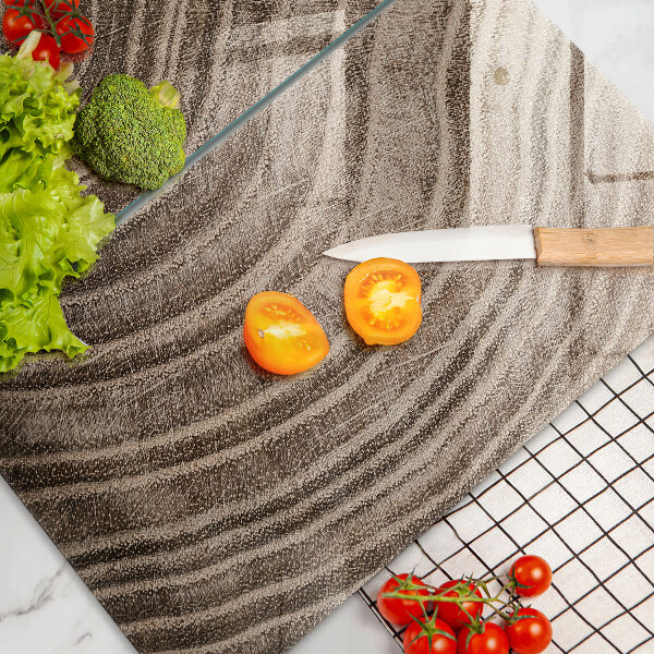 Kuchynská doska veľká zo skla Drevené krúžky