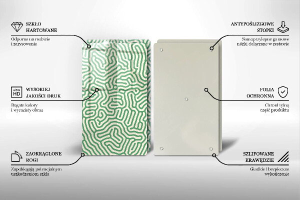 Kuchynská doska veľká zo skla Abstraktné línie