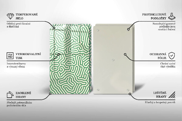 Kuchynská doska veľká zo skla Abstraktné línie