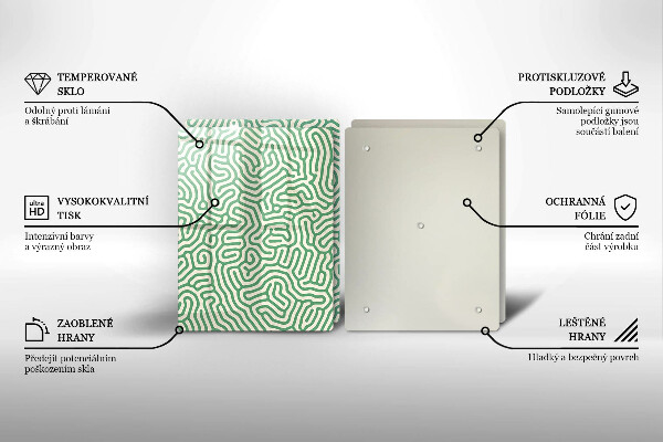 Kuchynská doska veľká zo skla Abstraktné línie