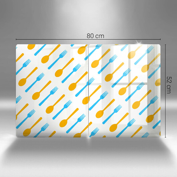 Kuchynská doska veľká zo skla Vidličky a lyžice