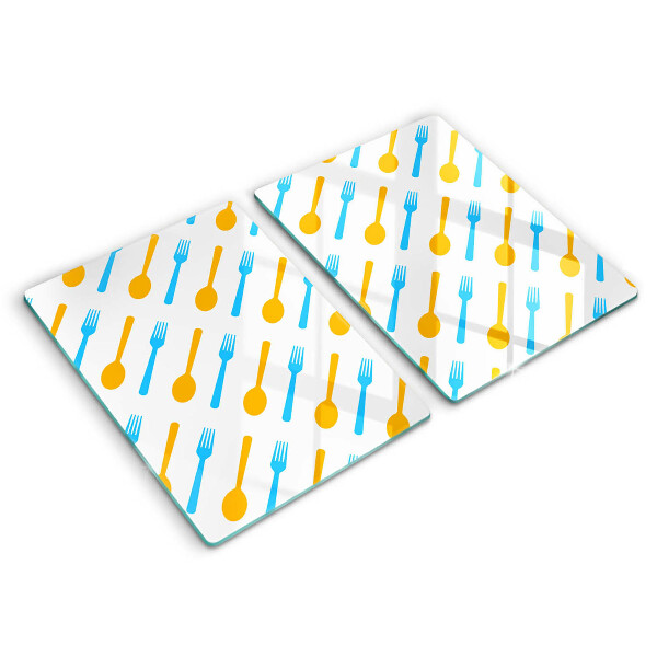 Kuchynská doska veľká zo skla Vidličky a lyžice