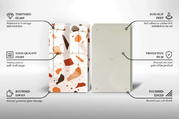 Sklenená doska na krájanie Dekoratívna kamenina