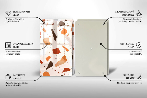 Sklenená doska na krájanie Dekoratívna kamenina