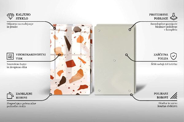 Sklenená doska na krájanie Dekoratívna kamenina