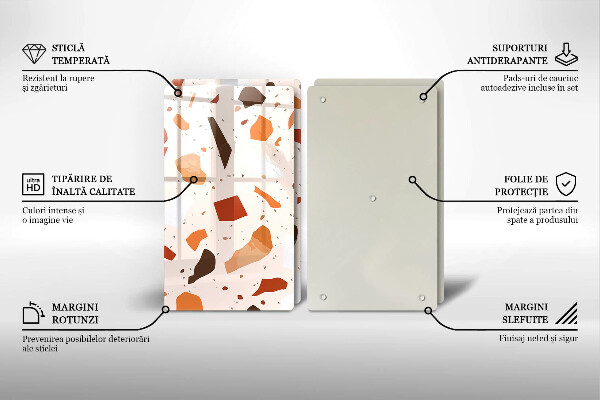 Sklenená doska na krájanie Dekoratívna kamenina