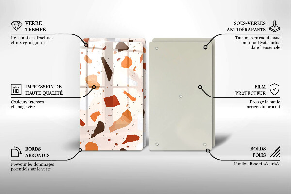 Sklenená doska na krájanie Dekoratívna kamenina