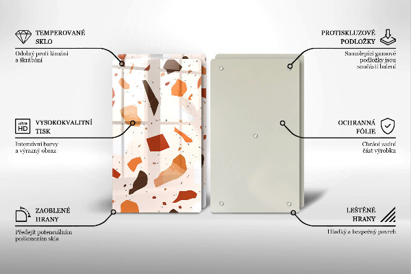 Sklenená doska na krájanie Dekoratívna kamenina