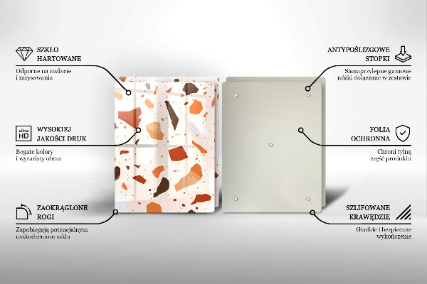 Sklenená doska na krájanie Dekoratívna kamenina