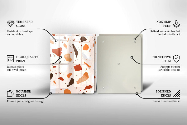 Sklenená doska na krájanie Dekoratívna kamenina