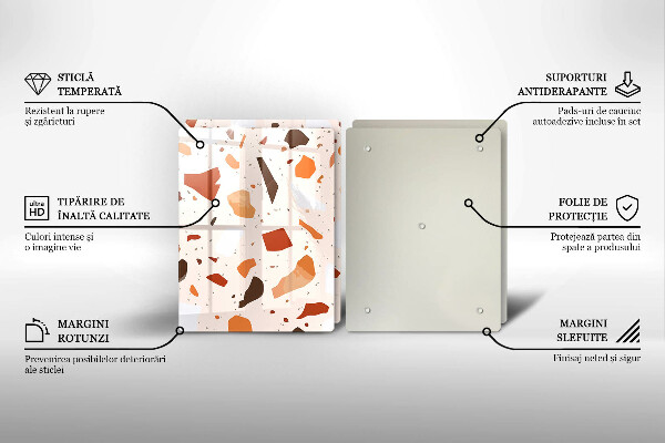 Sklenená doska na krájanie Dekoratívna kamenina