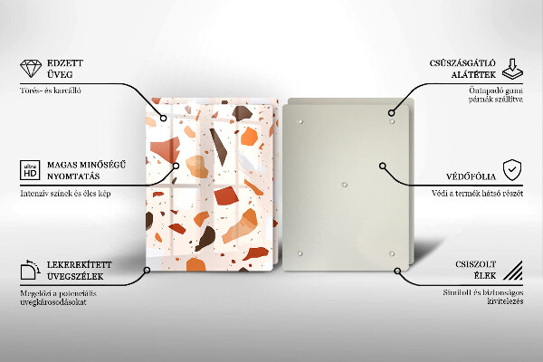 Sklenená doska na krájanie Dekoratívna kamenina