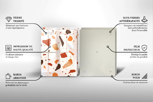 Sklenená doska na krájanie Dekoratívna kamenina