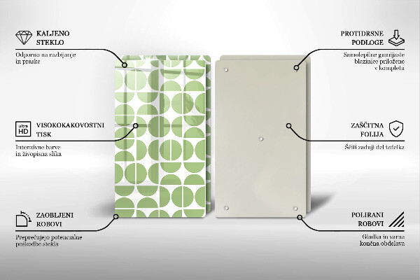 Kuchynská doska veľká zo skla Vzor boho tvarov