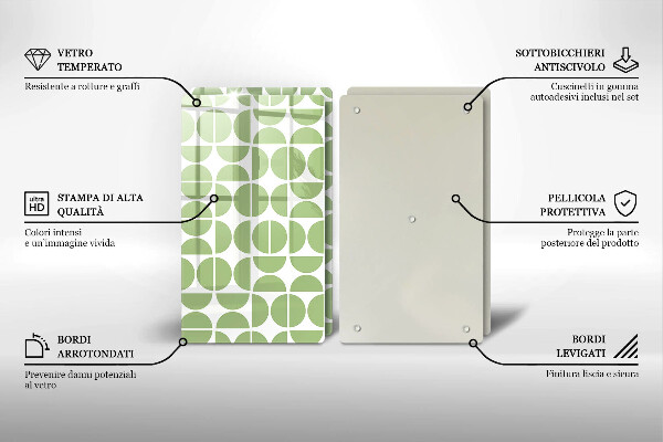 Kuchynská doska veľká zo skla Vzor boho tvarov