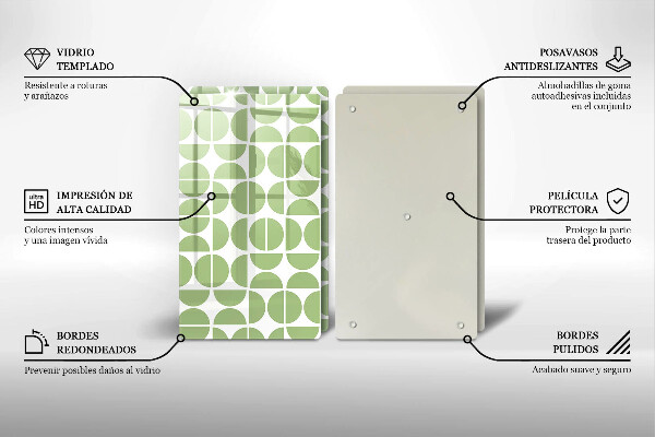 Kuchynská doska veľká zo skla Vzor boho tvarov