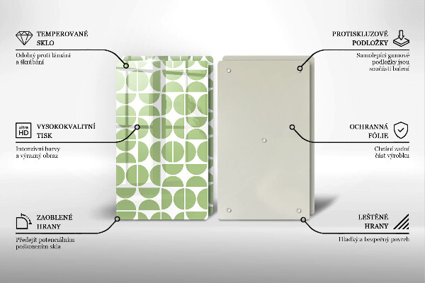 Kuchynská doska veľká zo skla Vzor boho tvarov