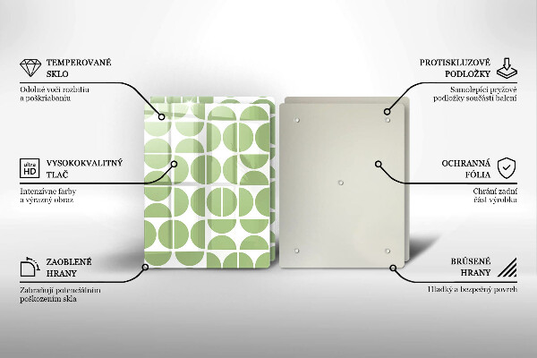 Kuchynská doska veľká zo skla Vzor boho tvarov