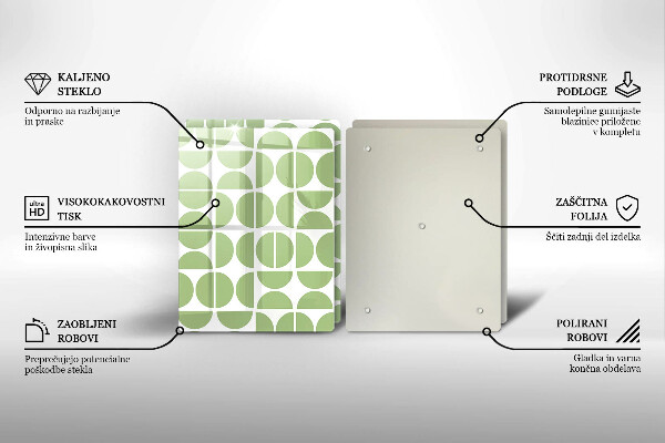 Kuchynská doska veľká zo skla Vzor boho tvarov