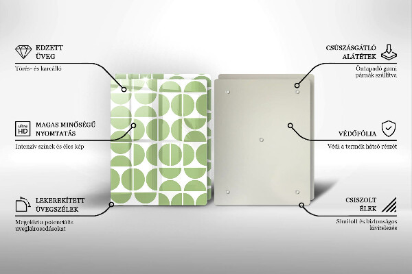 Kuchynská doska veľká zo skla Vzor boho tvarov