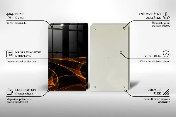 Kuchynská doska veľká zo skla Abstraktné línie