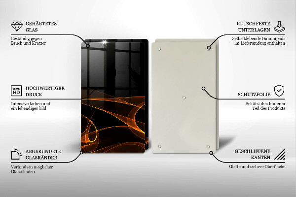 Kuchynská doska veľká zo skla Abstraktné línie