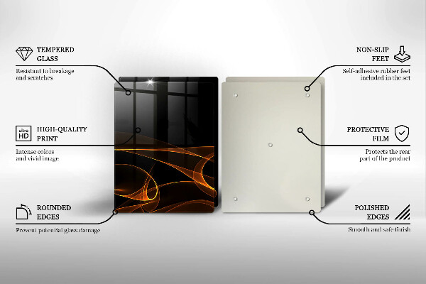 Kuchynská doska veľká zo skla Abstraktné línie