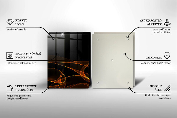 Kuchynská doska veľká zo skla Abstraktné línie