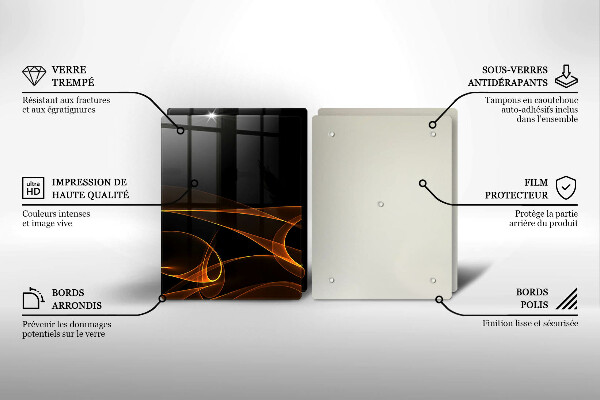 Kuchynská doska veľká zo skla Abstraktné línie