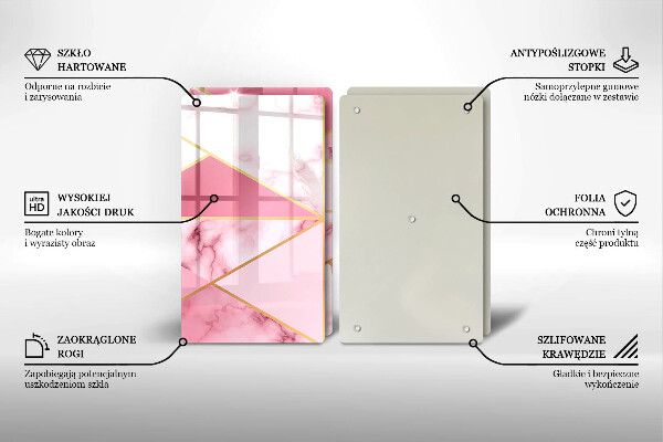 Kuchynská doska veľká zo skla Geometrický mramor