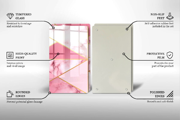 Kuchynská doska veľká zo skla Geometrický mramor