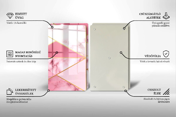Kuchynská doska veľká zo skla Geometrický mramor