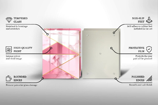Kuchynská doska veľká zo skla Geometrický mramor