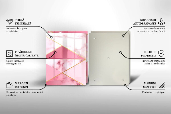 Kuchynská doska veľká zo skla Geometrický mramor