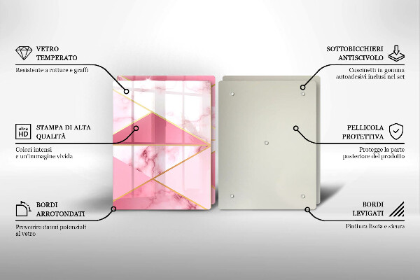 Kuchynská doska veľká zo skla Geometrický mramor