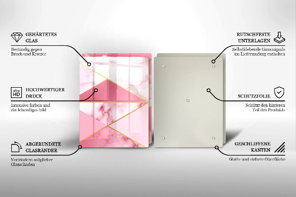 Kuchynská doska veľká zo skla Geometrický mramor