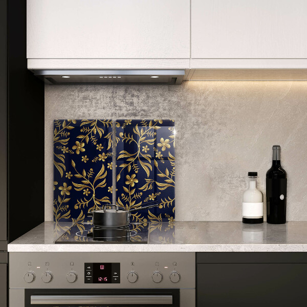 Kuchynská doska veľká zo skla Motív zlatého kvetu