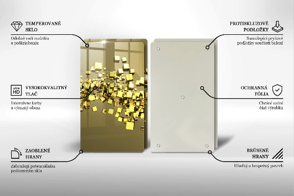 Kuchynská doska veľká zo skla Abstraktná 3D geometria