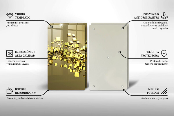 Kuchynská doska veľká zo skla Abstraktná 3D geometria