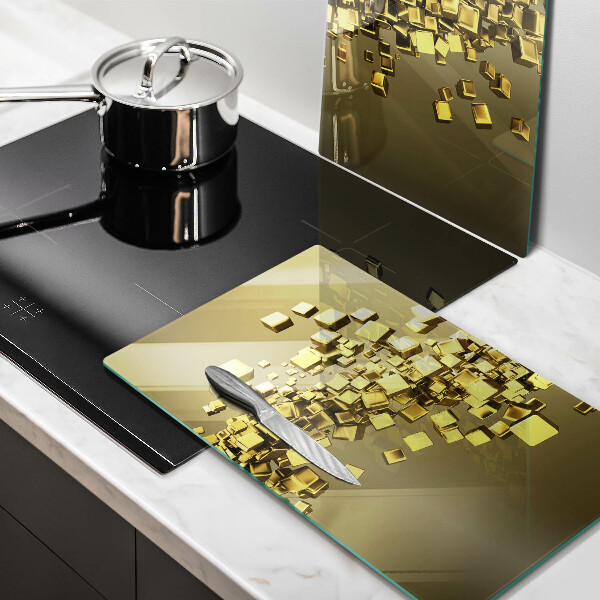 Kuchynská doska veľká zo skla Abstraktná 3D geometria
