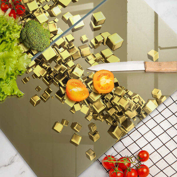 Kuchynská doska veľká zo skla Abstraktná 3D geometria