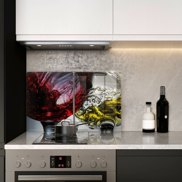 Kuchynská doska veľká zo skla Poháre vína