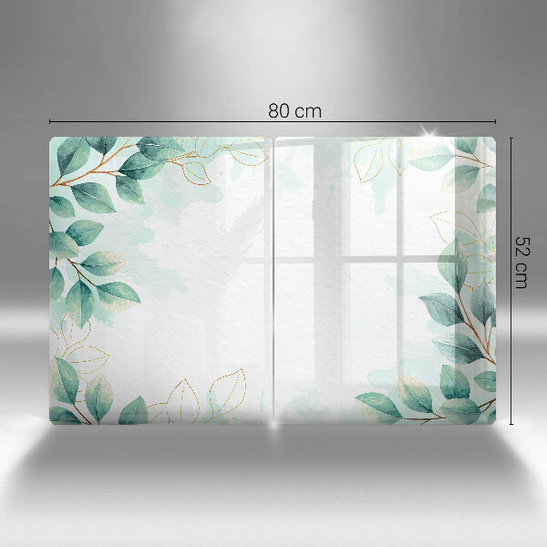 Kuchynská doska veľká zo skla Maľované listy