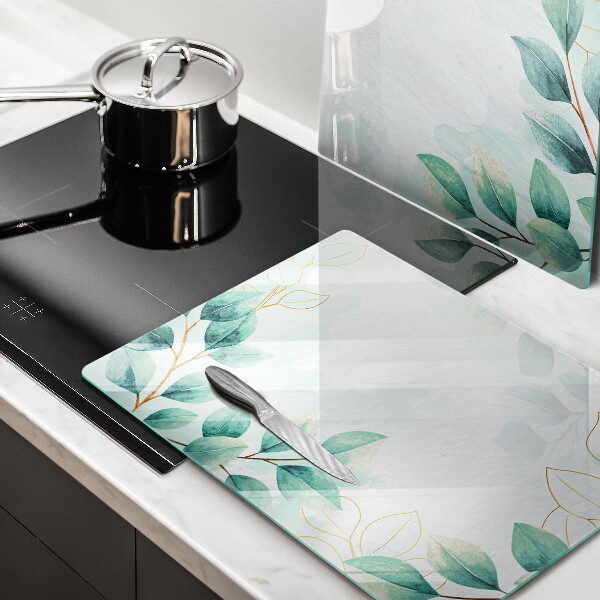 Kuchynská doska veľká zo skla Maľované listy