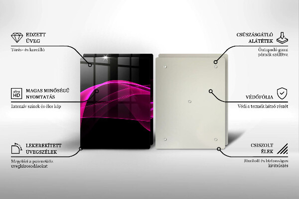 Sklenená doska na krájanie Ružová abstrakcia