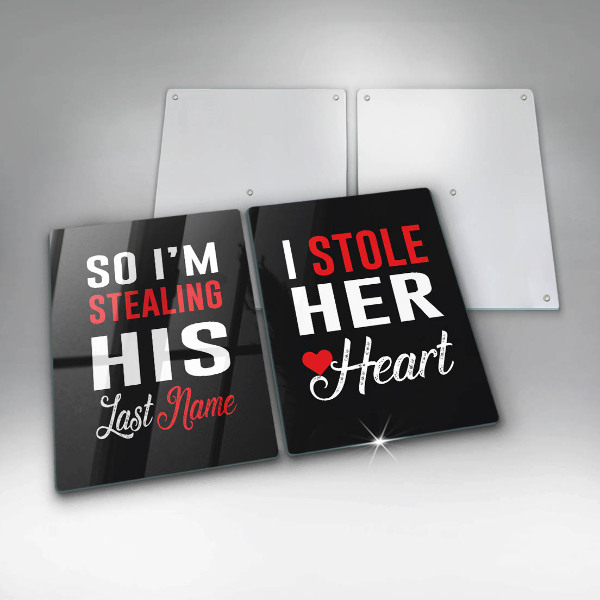 Sklenená doska na krájanie Nápis veta vzor