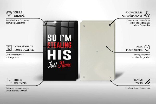 Sklenená doska na krájanie Nápis veta vzor