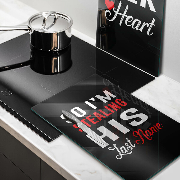 Sklenená doska na krájanie Nápis veta vzor