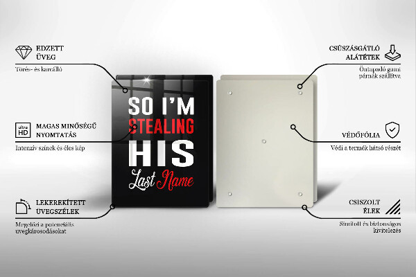 Sklenená doska na krájanie Nápis veta vzor