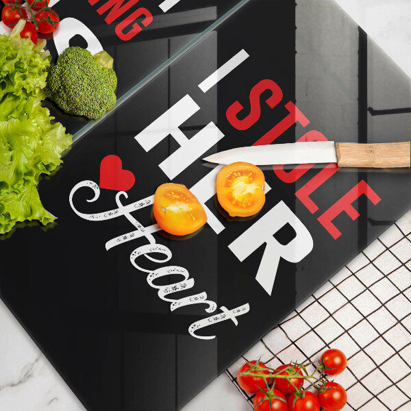 Sklenená doska na krájanie Nápis veta vzor